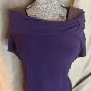VTG Vintage Suzie Rich Plum Purple Off Shoulder Top